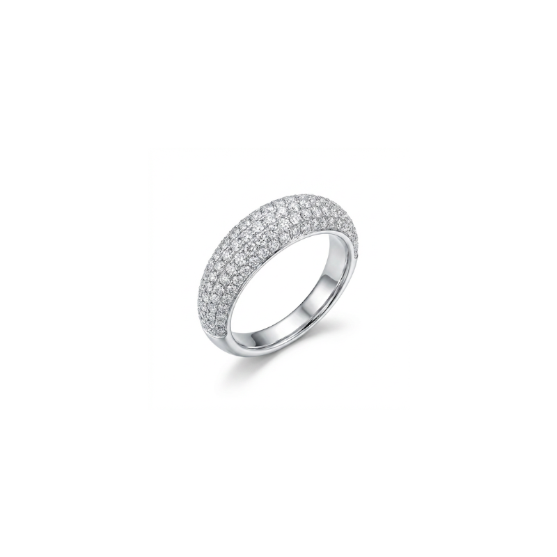 Bague HALO Silver en argent 925 rhodié avec pavage zircones. Éclat intense, ne ternit pas, ne noircit pas. Waterproof, hypoallergénique.