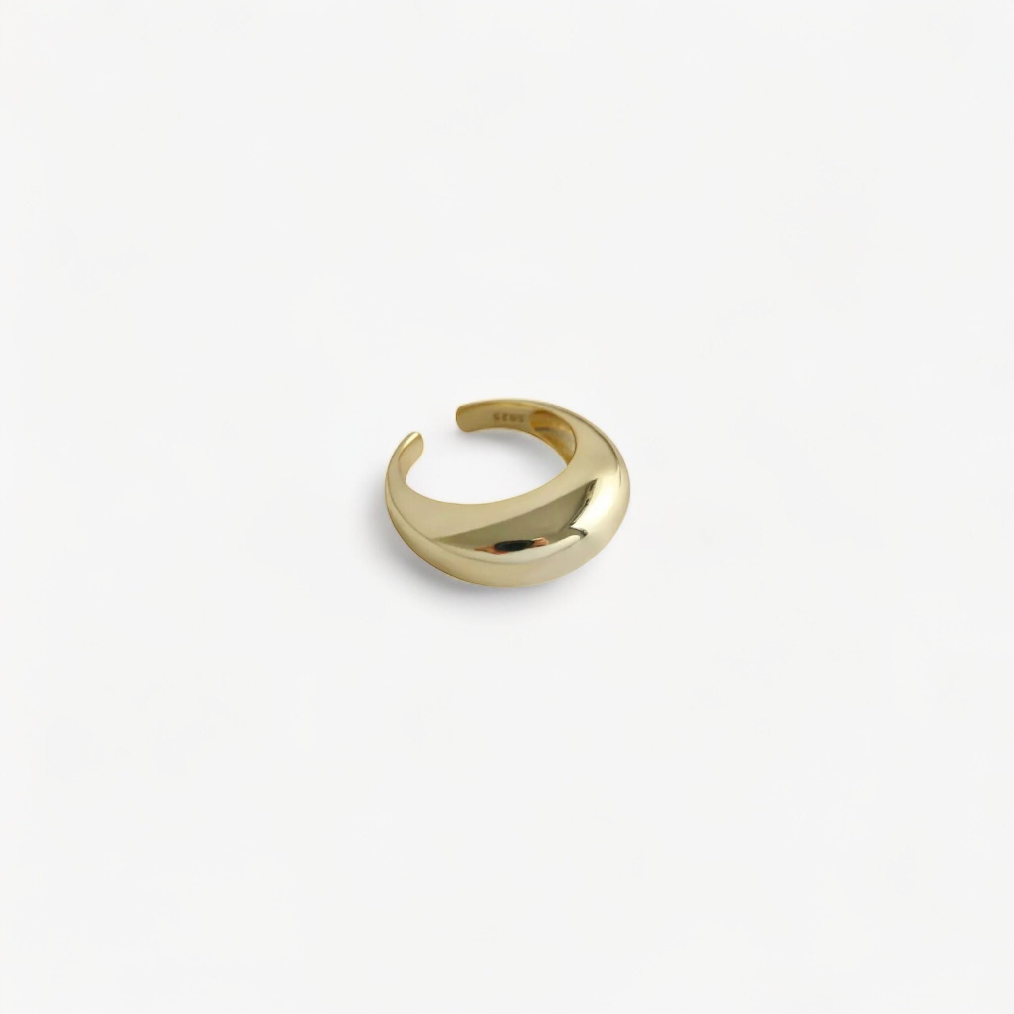Bague dôme ALLURE Gold Luxlab Collection en argent plaqué or, design bombé