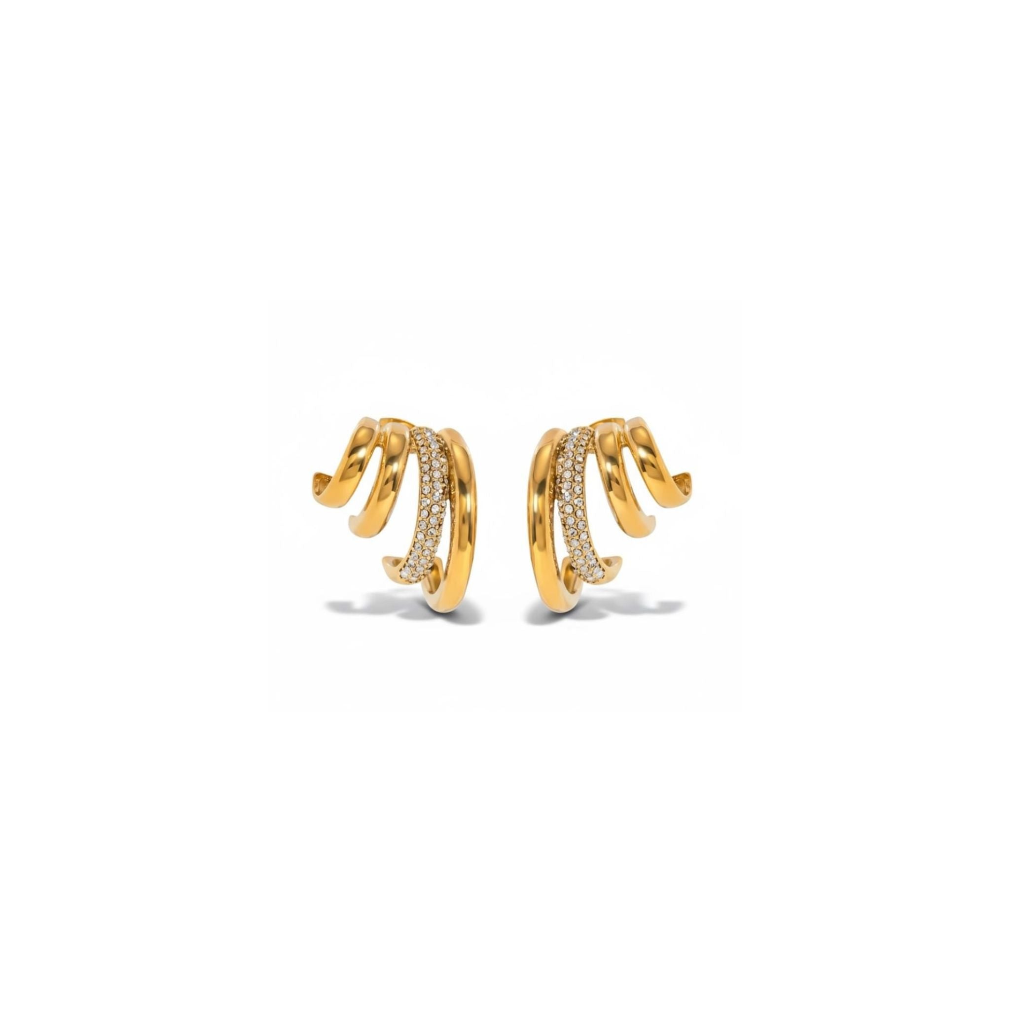 Boucles d’oreilles Golden Flow — Acier inoxydable PVD or 18 carats - Luxlab Collection