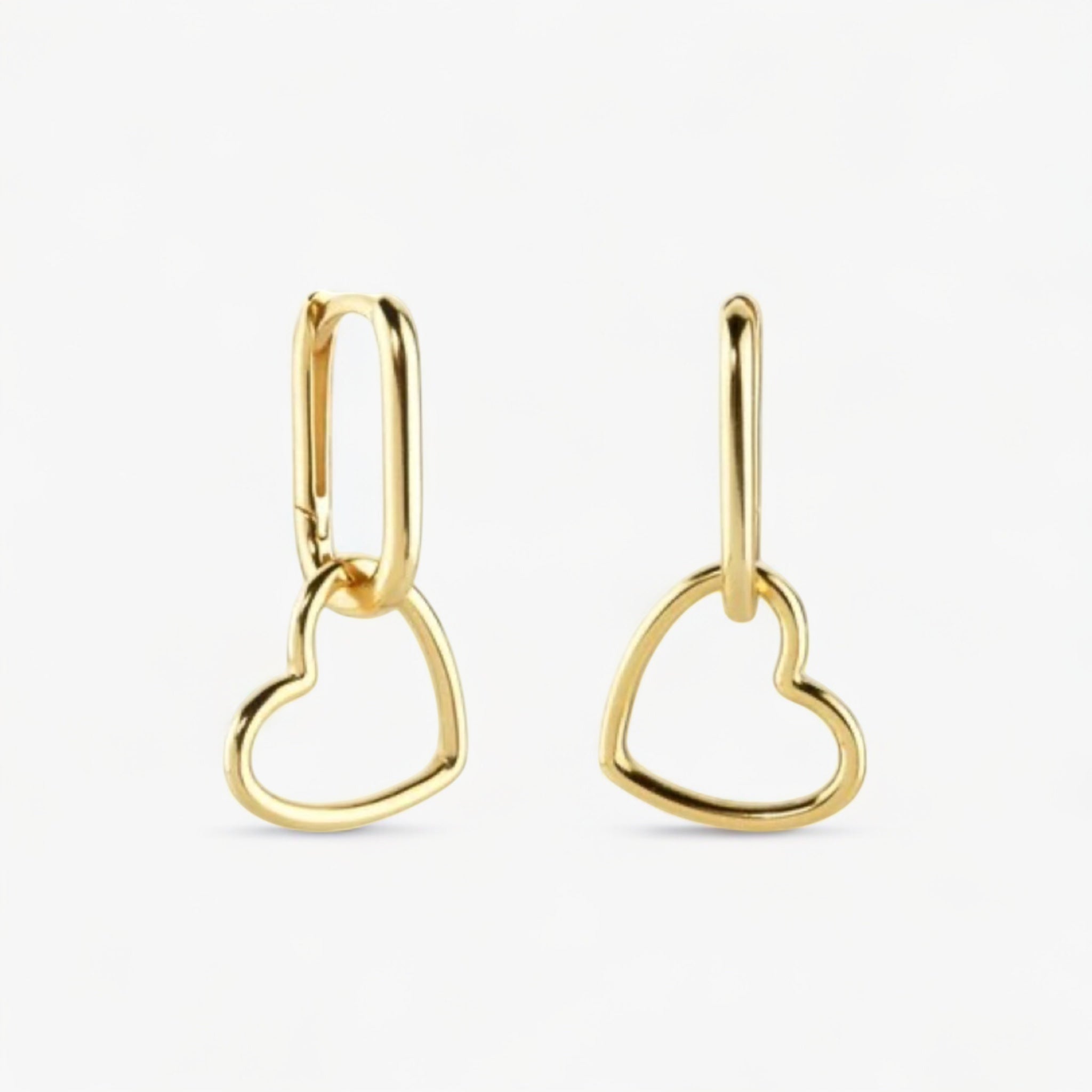 Boucles d'oreilles HEARTBREAKER Gold Luxlab Collection en argent plaqué or, avec charm cœur amovible