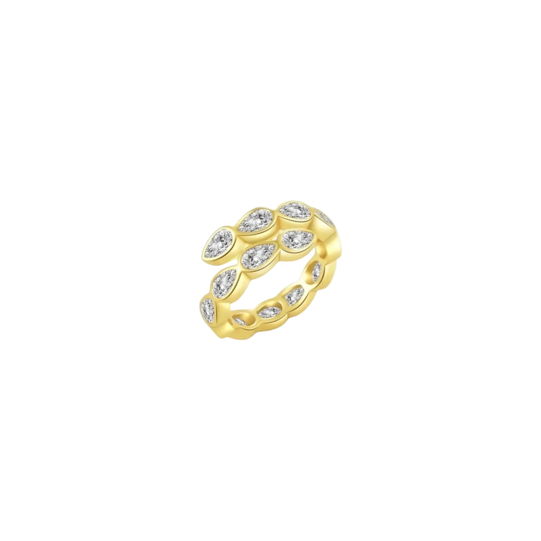 Argent 925 plaqué or 18k — 3 microns Zircons cubiques premium Finition miroir Taille ajustable Waterproof & hypoallergénique