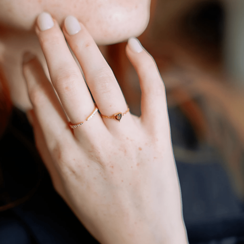 BAGUE AJUSTABLE SWEETHEART RED — ARGENT 925 PLAQUÉ OR 18K - Luxlab Collection