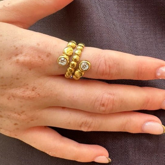 Bague Stack Me – Acier inoxydable 316L & zircons - Luxlab Collection