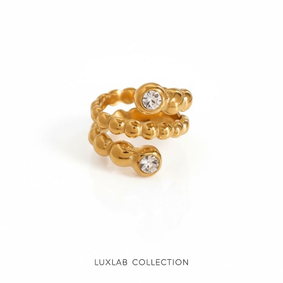 Bague Stack Me – Acier inoxydable PVD or 18 carats et Oxyde de zirconium - Luxlab Collection