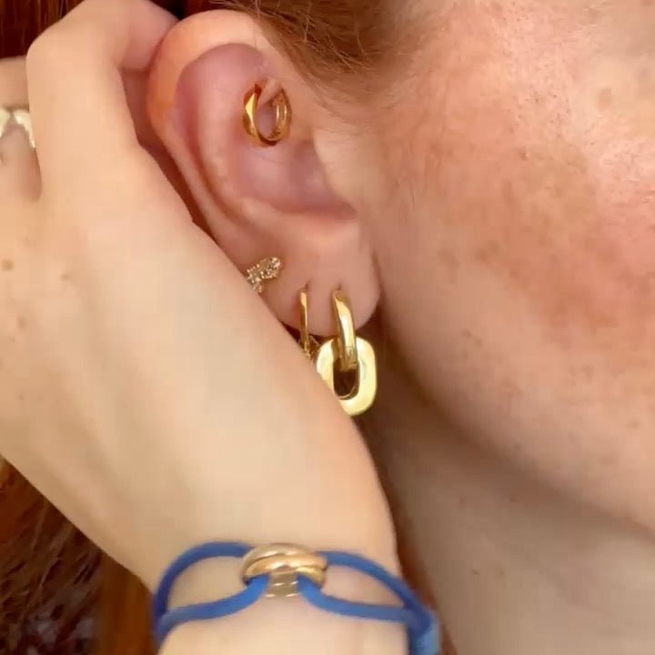 boucles doreilles mila portees sur femme argent 925 plaque or 18k charm amovible luxlab collection