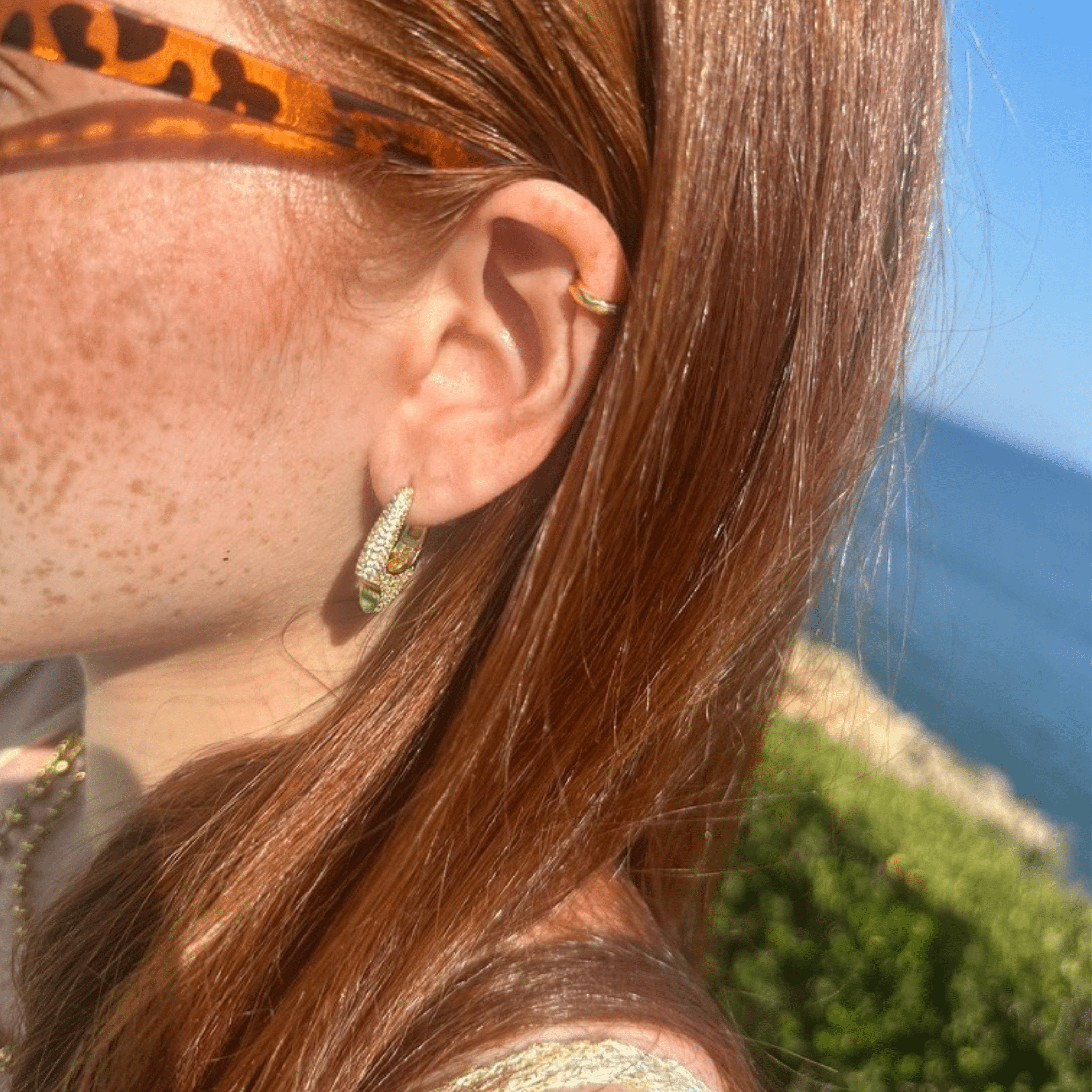 Boucles d’oreilles Pavé Crush Gold – Argent 925 plaqué or 18k & zircons - Luxlab Collection