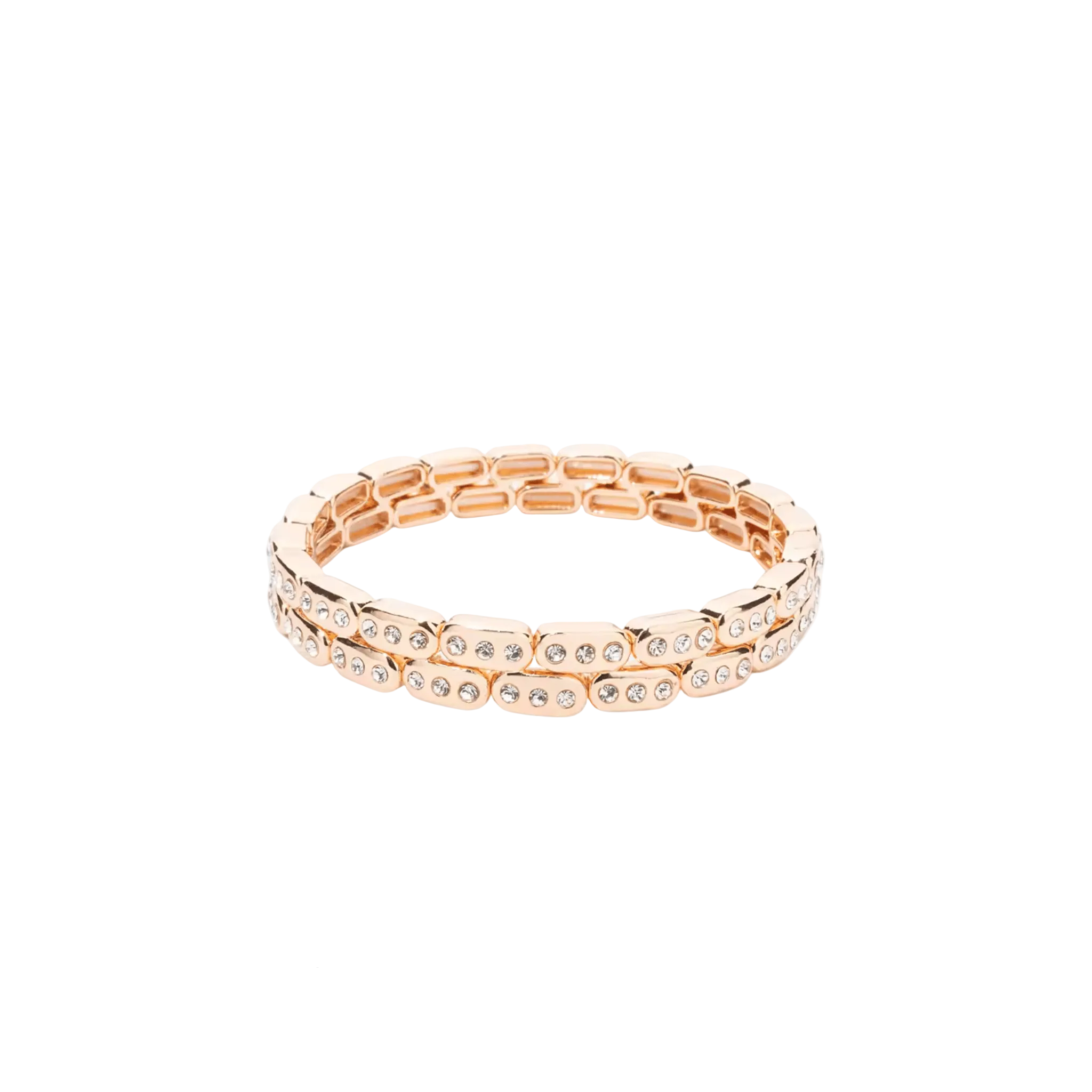 bracelet electra en acier inoxydable 316l pvd or 18k avec zircons sur fond blanc luxlab collection
