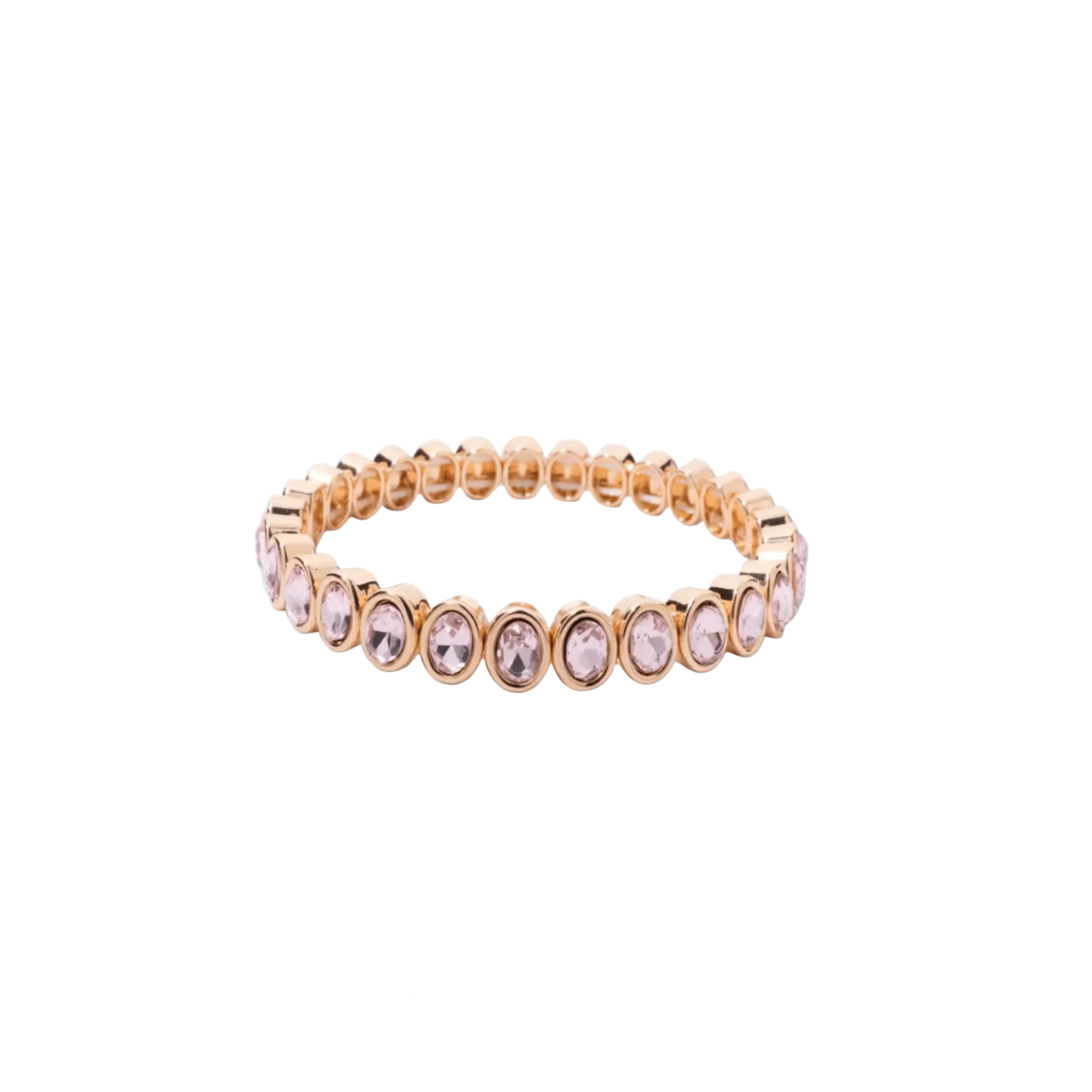 bracelet bubblegum en acier inoxydable 316l avec perles de cristal rose 6x8mm luxlab collection