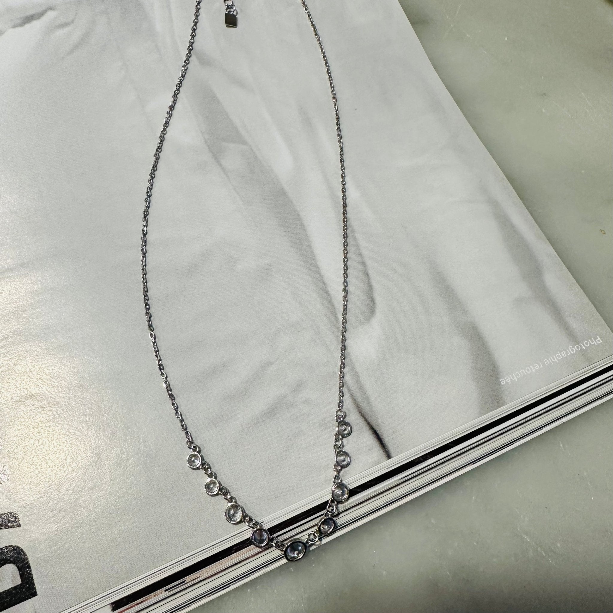 Collier ROMANCE en argent 925 rhodié – Collier fin 40 + 5 cm waterproof - Luxlab Collection