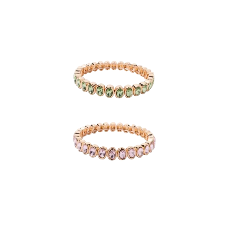 Double Crush Set — Lot de deux bracelets en acier inoxydable & cristal - Luxlab Collection