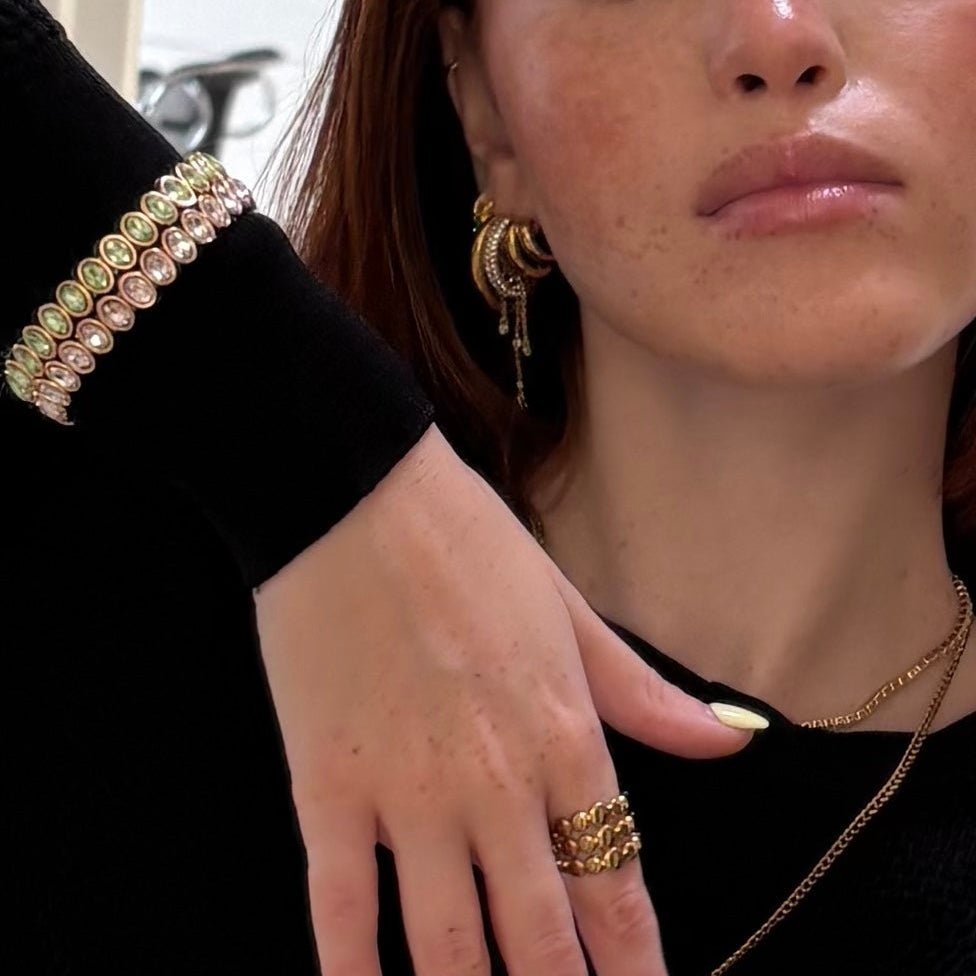 Double Crush Set — Lot de deux bracelets en acier inoxydable & cristal - Luxlab Collection