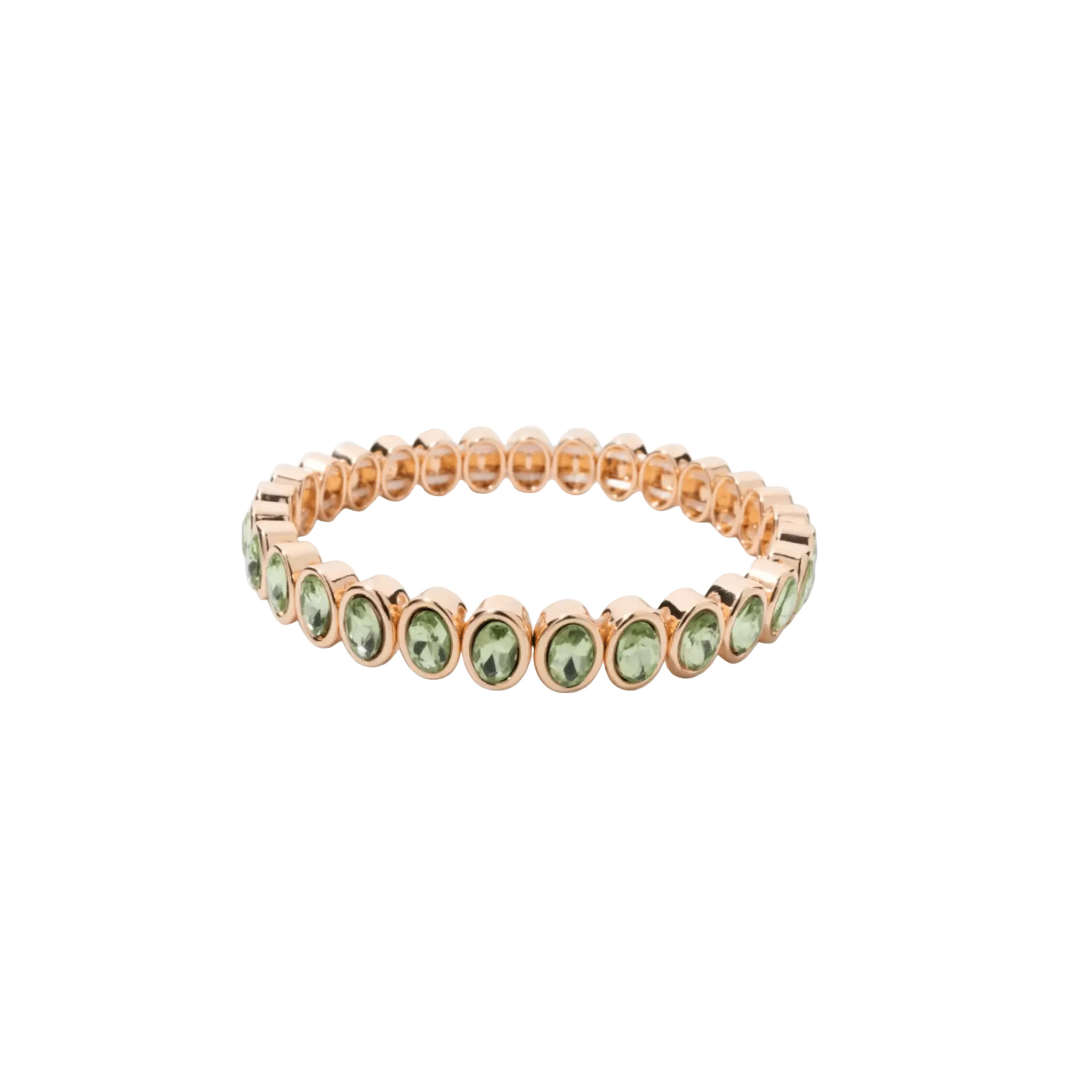 bracelet matcha en acier inoxydable 316l avec perles de cristal vert 6x8mm luxlab collection
