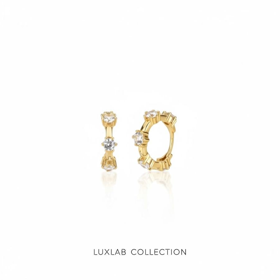 MINI - CRÉOLES LOLA - Argent plaqué or 18 carats et Oxyde de zirconium - Luxlab Collection