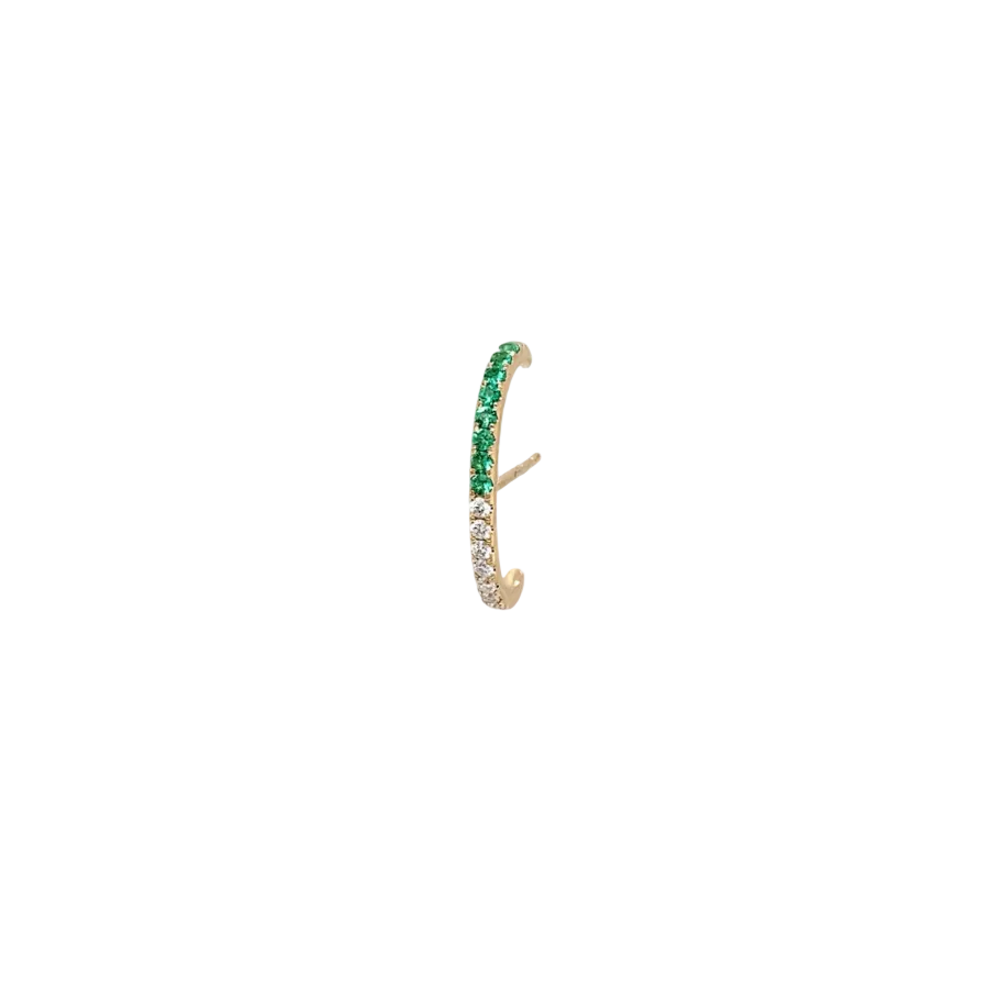 Mono boucle d’oreille Pavé Vertigo — Argent 925 plaqué or 18 carats & oxyde de zirconium - Luxlab Collection