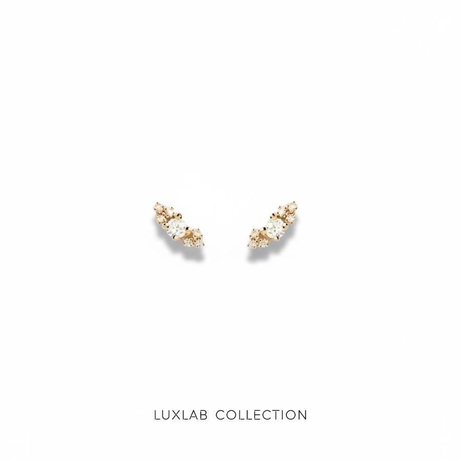 Puces d’oreilles MINI SPARK — Argent 925 plaqué or 18 carats & oxyde de zirconium - Luxlab Collection
