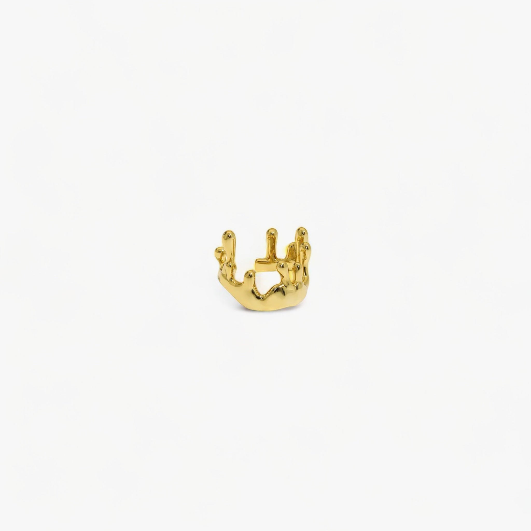 Bague SIENNA Gold Luxlab Collection en argent 925 plaqué or, forme fluide et ajustable.