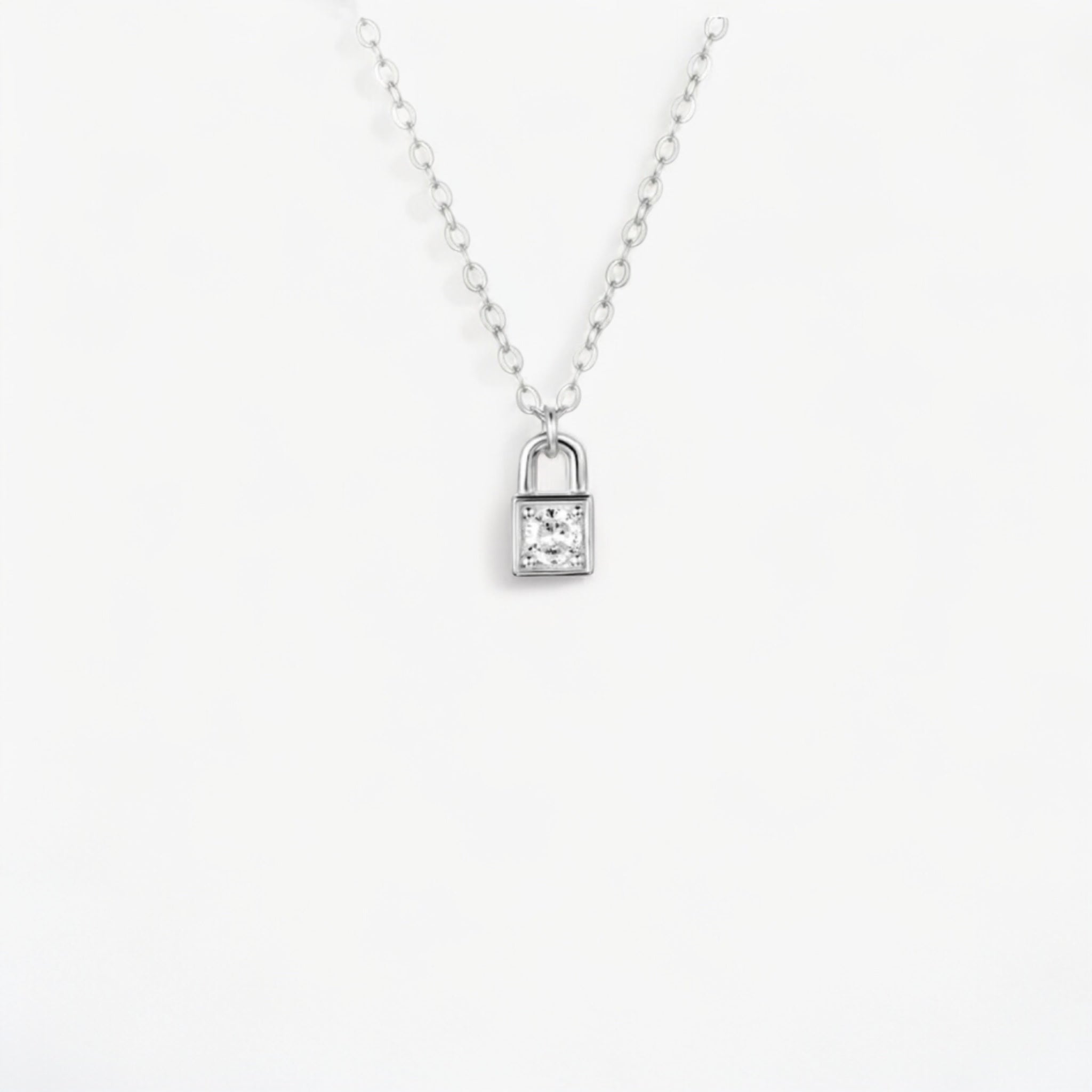 Collier cadenas YOURS Silver Luxlab Collection en argent 925 rhodié avec zircon.