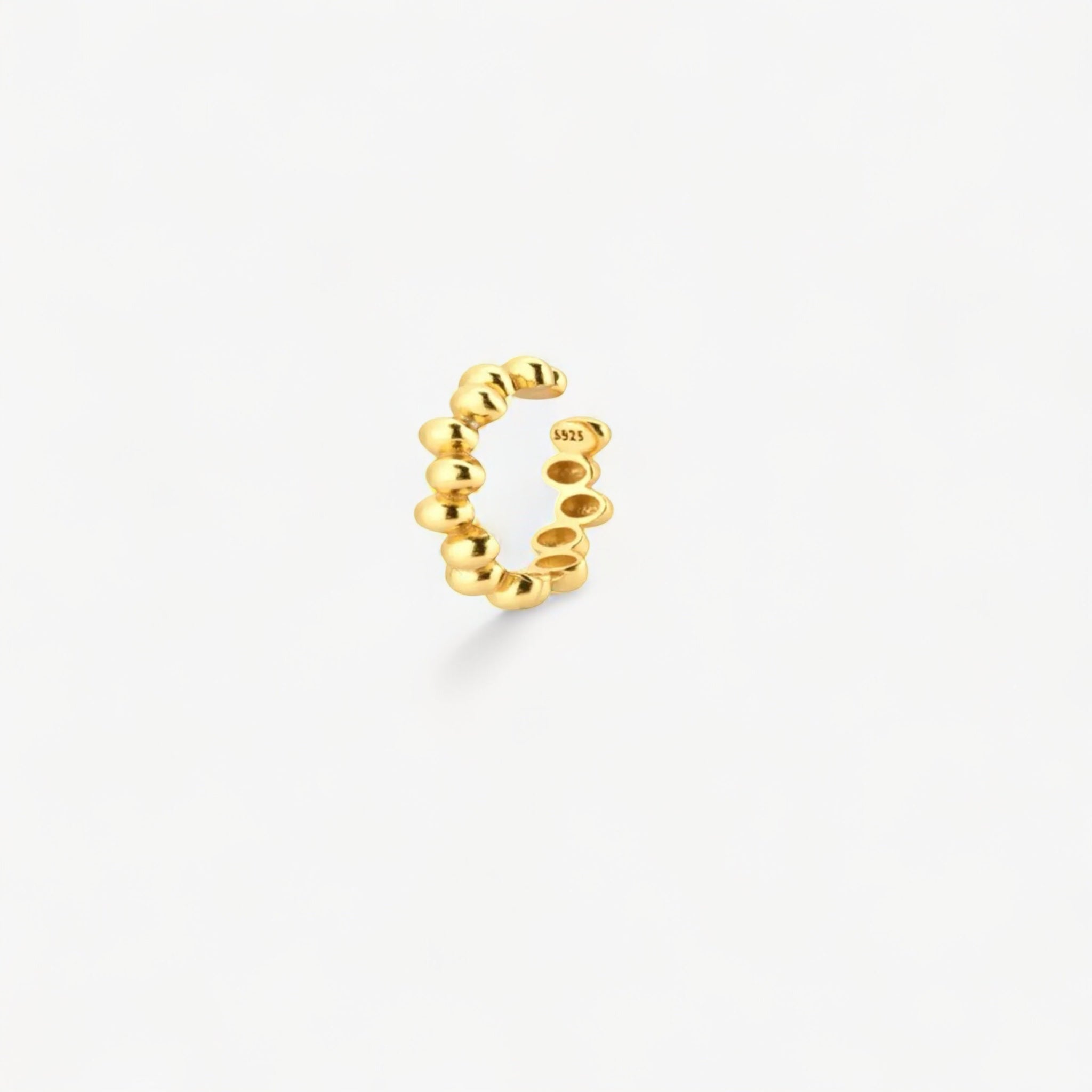 Ear cuff Glossy en argent 925 plaqué or 18k 3 microns - sans perçage- effet miroir- vue produit 