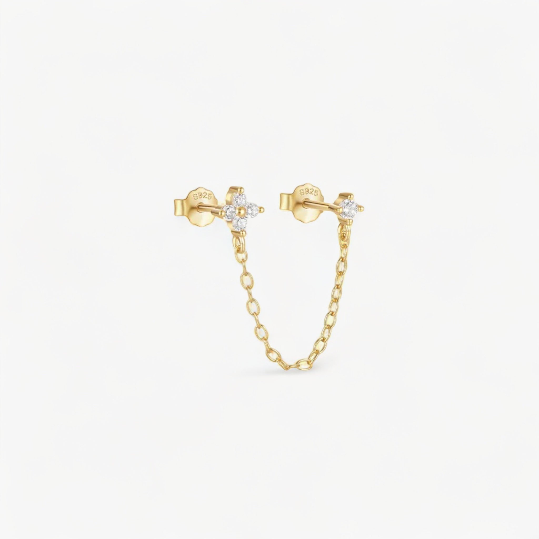 Mono-boucle Nova argent 925 doré à l'or 18K vue produit 