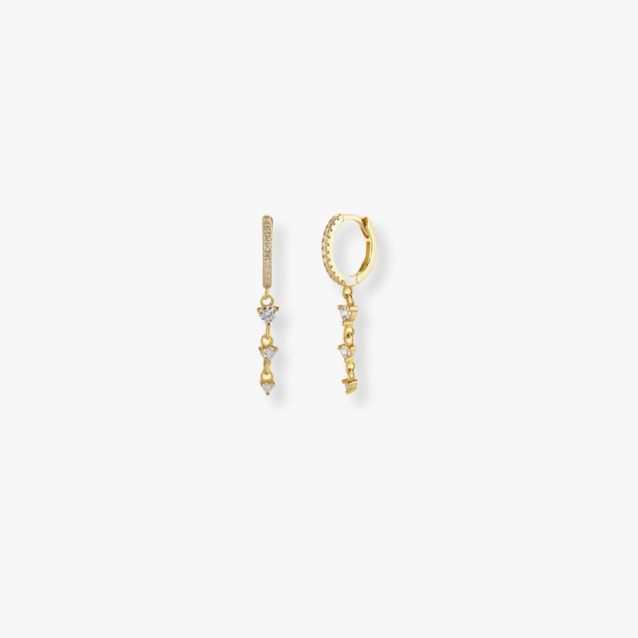 Paire de boucles d'oreilles GLOW THEORY Gold Luxlab Collection en argent plaqué or avec zircons