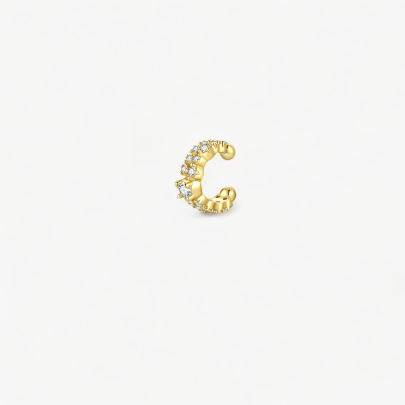 EAR CUFF « AFTER PARTY » GOLD — ARGENT 925 PLAQUÉ OR 18K — ÉCLAT DIAMANT