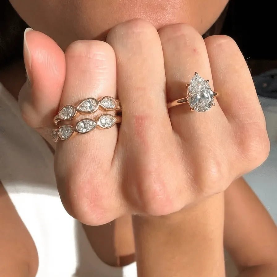 bagues en argent 925 plaqué or 18 carats et zircons. hypoallergéniques et résistantes à l'eau 