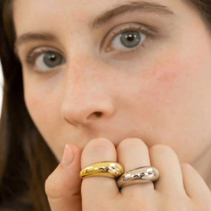 Bague ALLURE Silver : Luxlab Collection – Design Bombé Miroir, Éclat Intemporel - Luxlab Collection