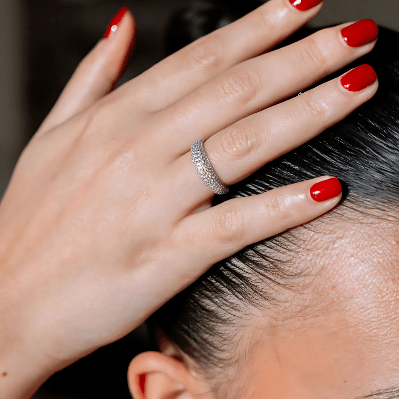 Bague HALO Silver : Luxlab Collection – L'Éclat Glacé, Moderne et Maîtrisé. - Luxlab Collection