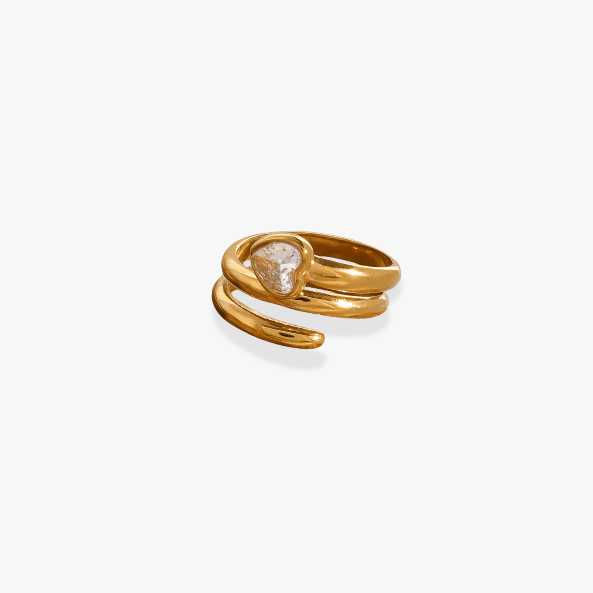 Bague Jaelle – Acier inoxydable 316L PVD or 18K & zircon - Luxlab Collection