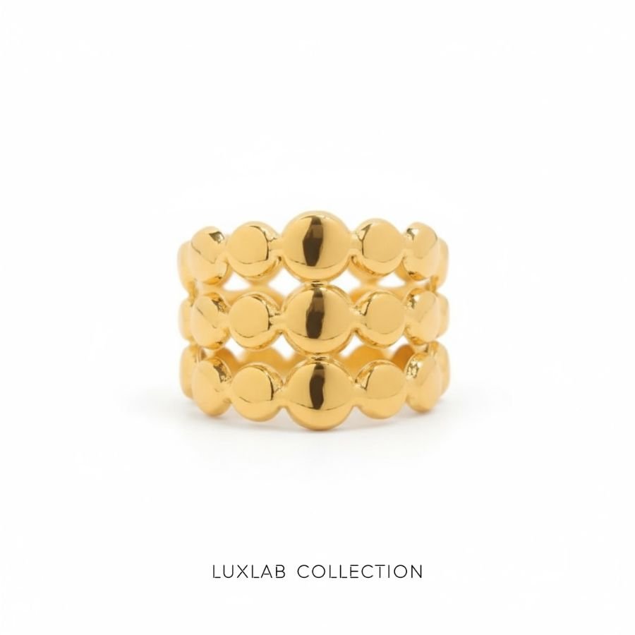 Bague Triple Shot — Acier inoxydable PVD or 18 carats - Luxlab Collection