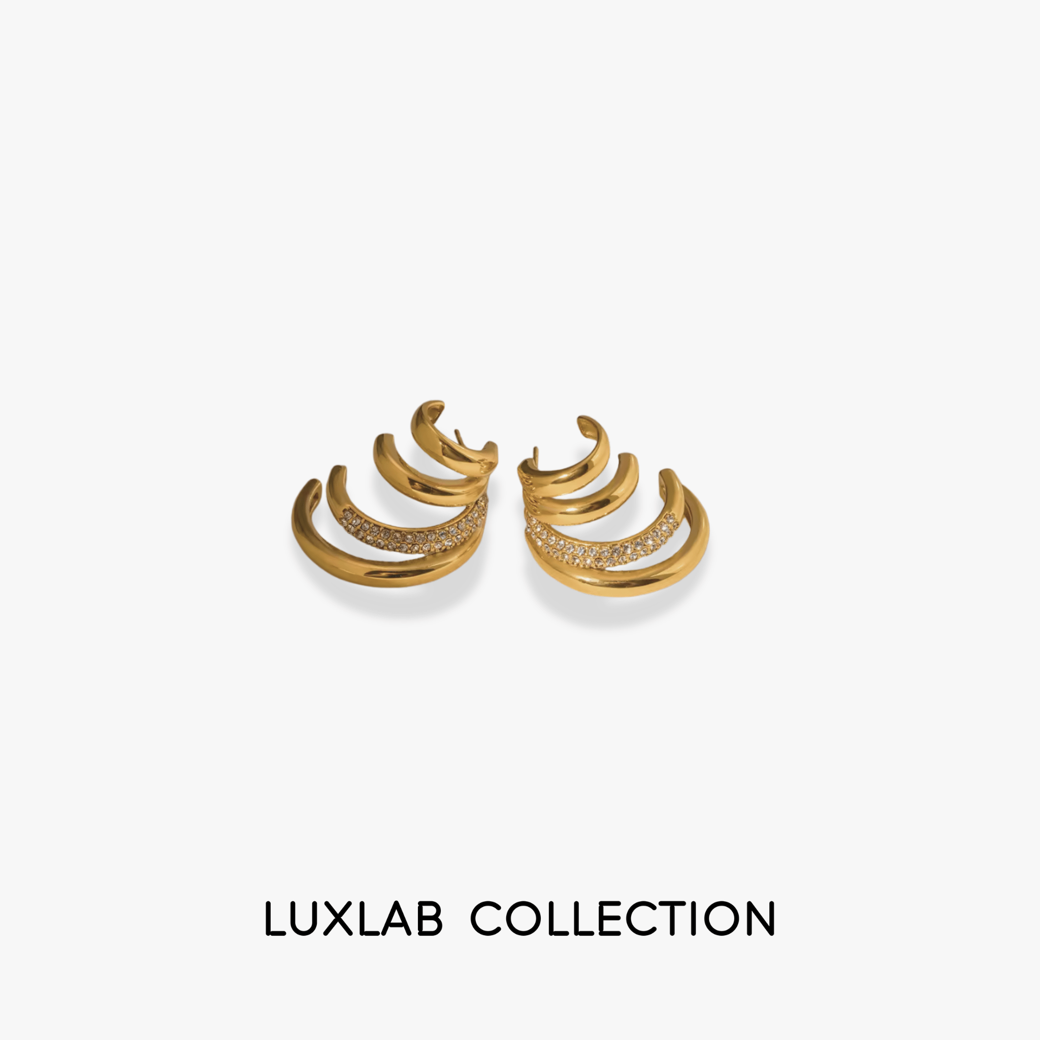 Boucles d’oreilles Golden Flow – Acier inoxydable 316L PVD or - Luxlab Collection
