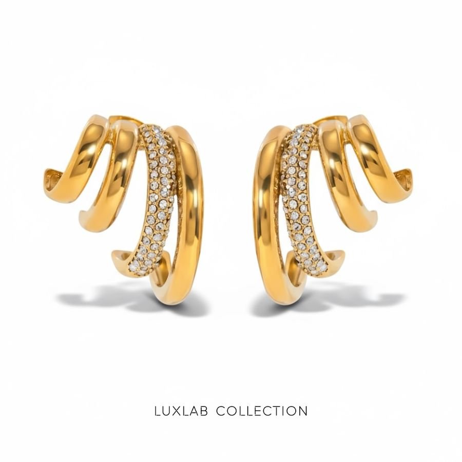 Boucles d’oreilles Golden Flow — Acier inoxydable PVD or 18 carats - Luxlab Collection