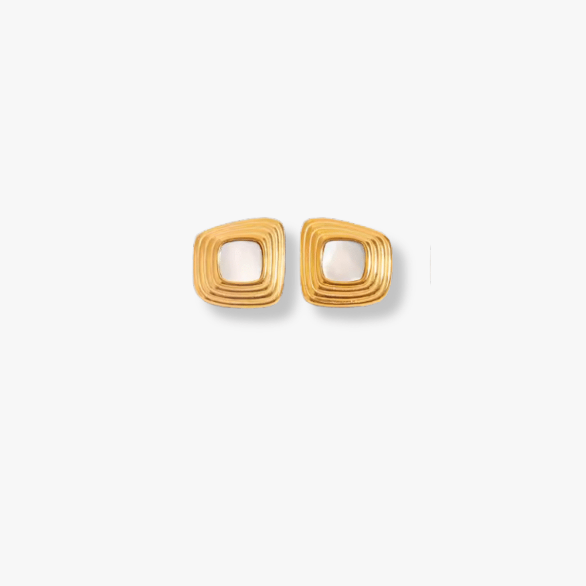 Boucles d’oreilles Moon Shell – Acier inoxydable 316L PVD or - Luxlab Collection
