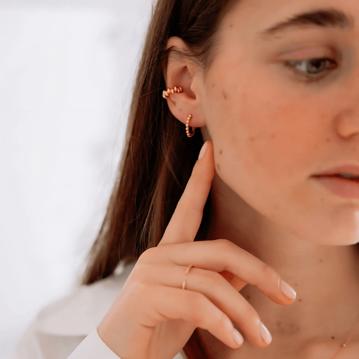 Boucles d'Oreilles MOXIE : Luxlab Collection – Mini - Créoles Perlées Audacieuses & Délicates - Luxlab Collection