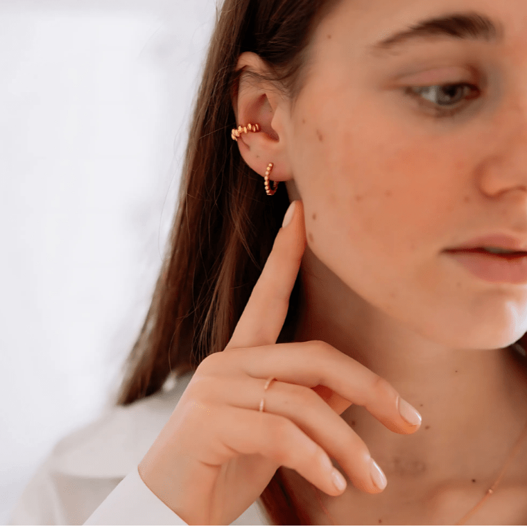 Boucles d'Oreilles MOXIE : Luxlab Collection – Mini - Créoles Perlées Audacieuses & Délicates - Luxlab Collection