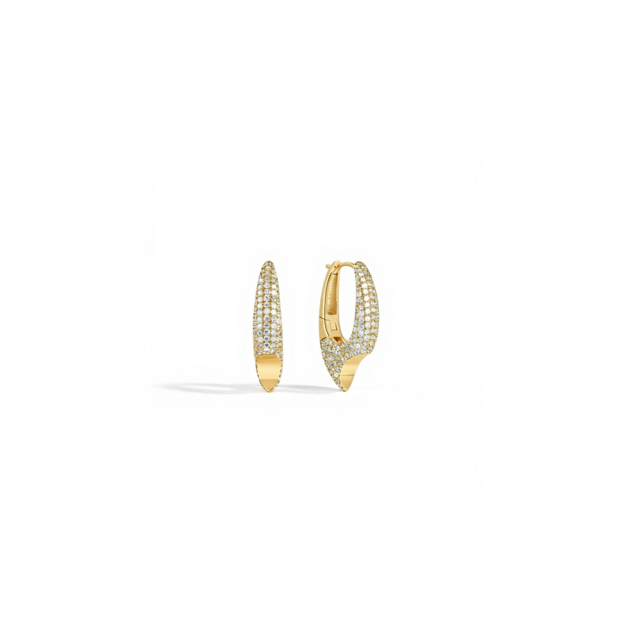 Boucles d’oreilles Pavé Crush Gold — Argent 925 plaqué or 18 carats & oxyde de zirconium - Luxlab Collection