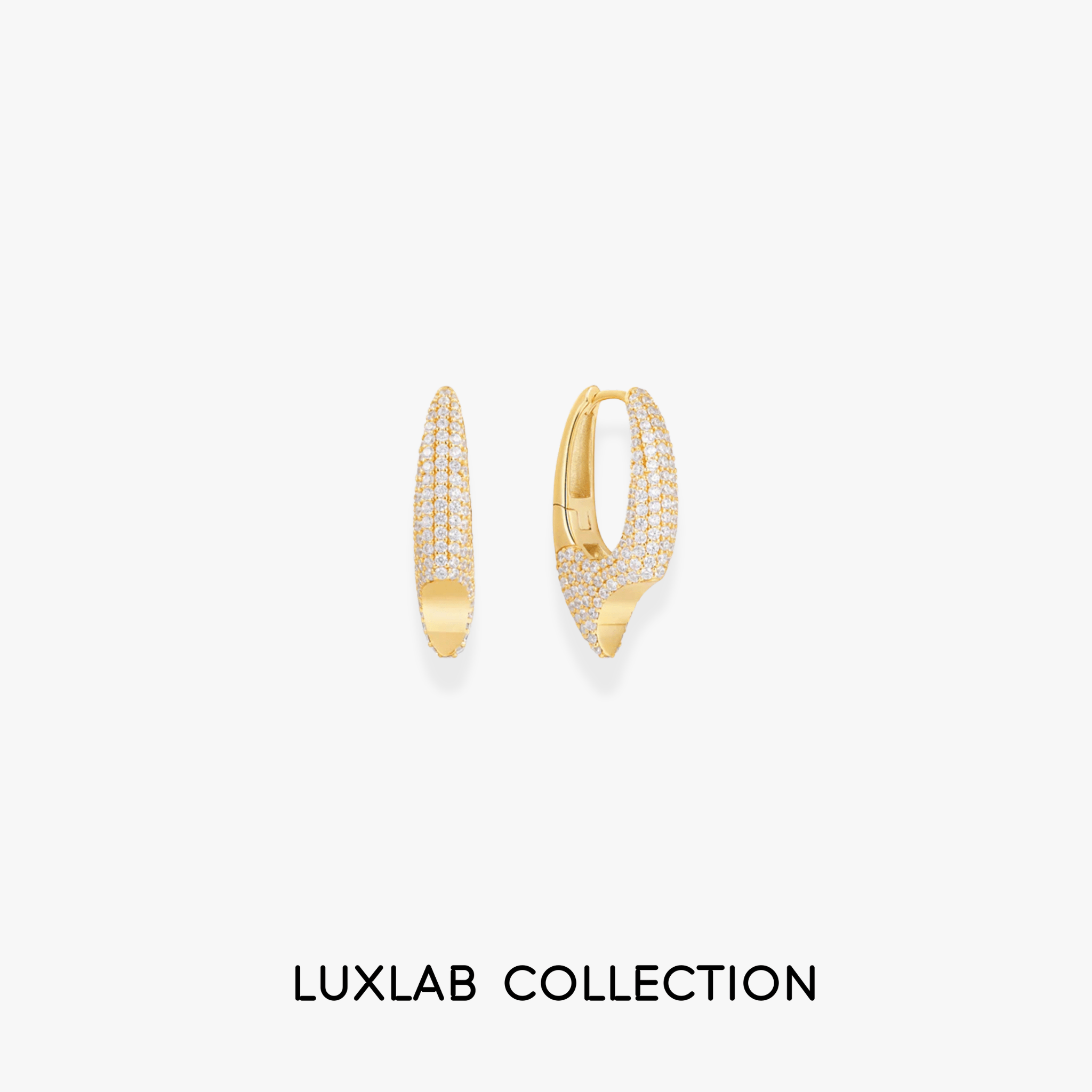 Boucles d’oreilles Pavé Crush Gold – Argent 925 plaqué or 18k & zircons - Luxlab Collection