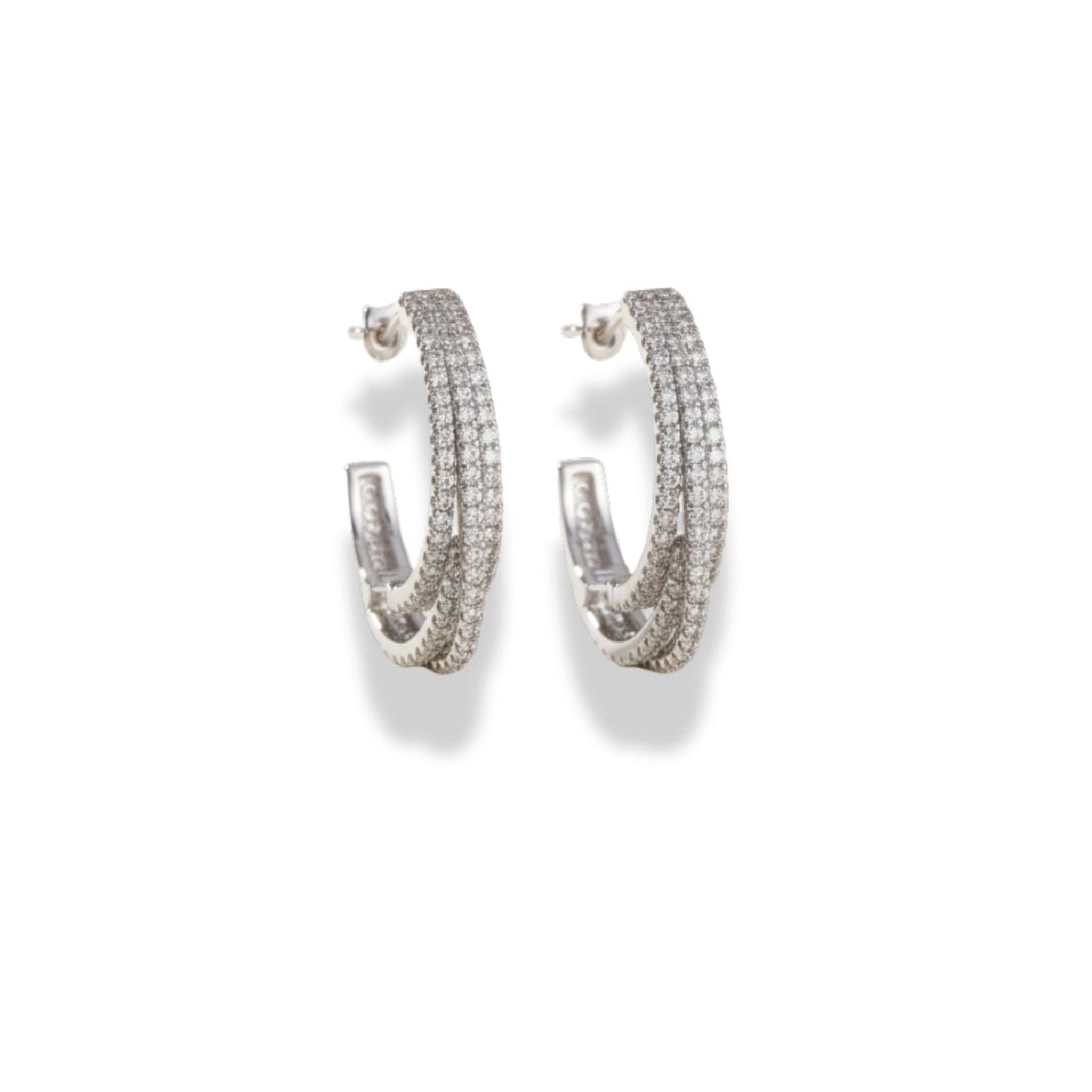 Boucles d’oreilles Pavé LUMIÈRE — Acier inoxydable 316L & zircons 5A - Luxlab Collection