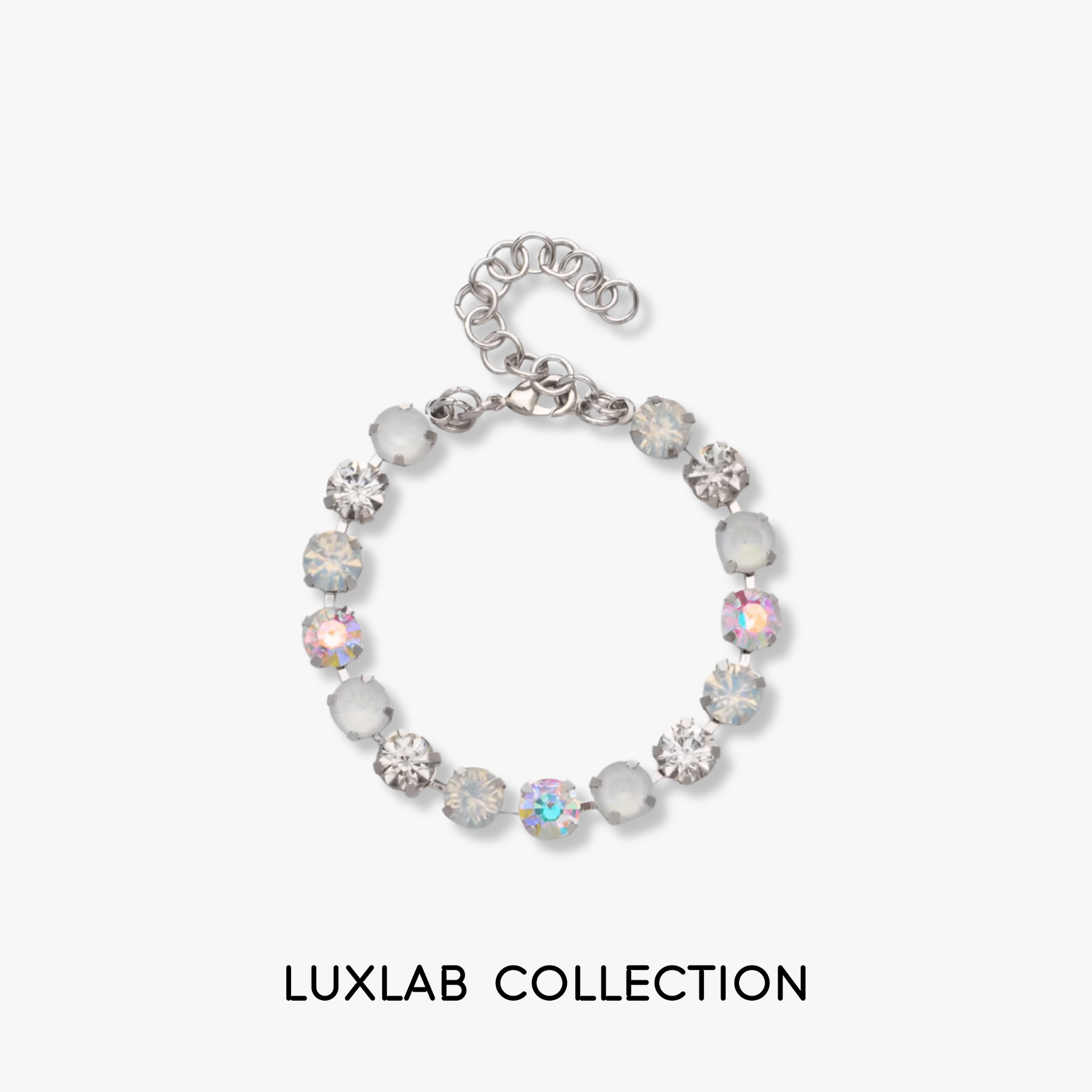 Bracelet Coco Luxe – Acier inoxydable argenté & cristaux blancs AB - Luxlab Collection