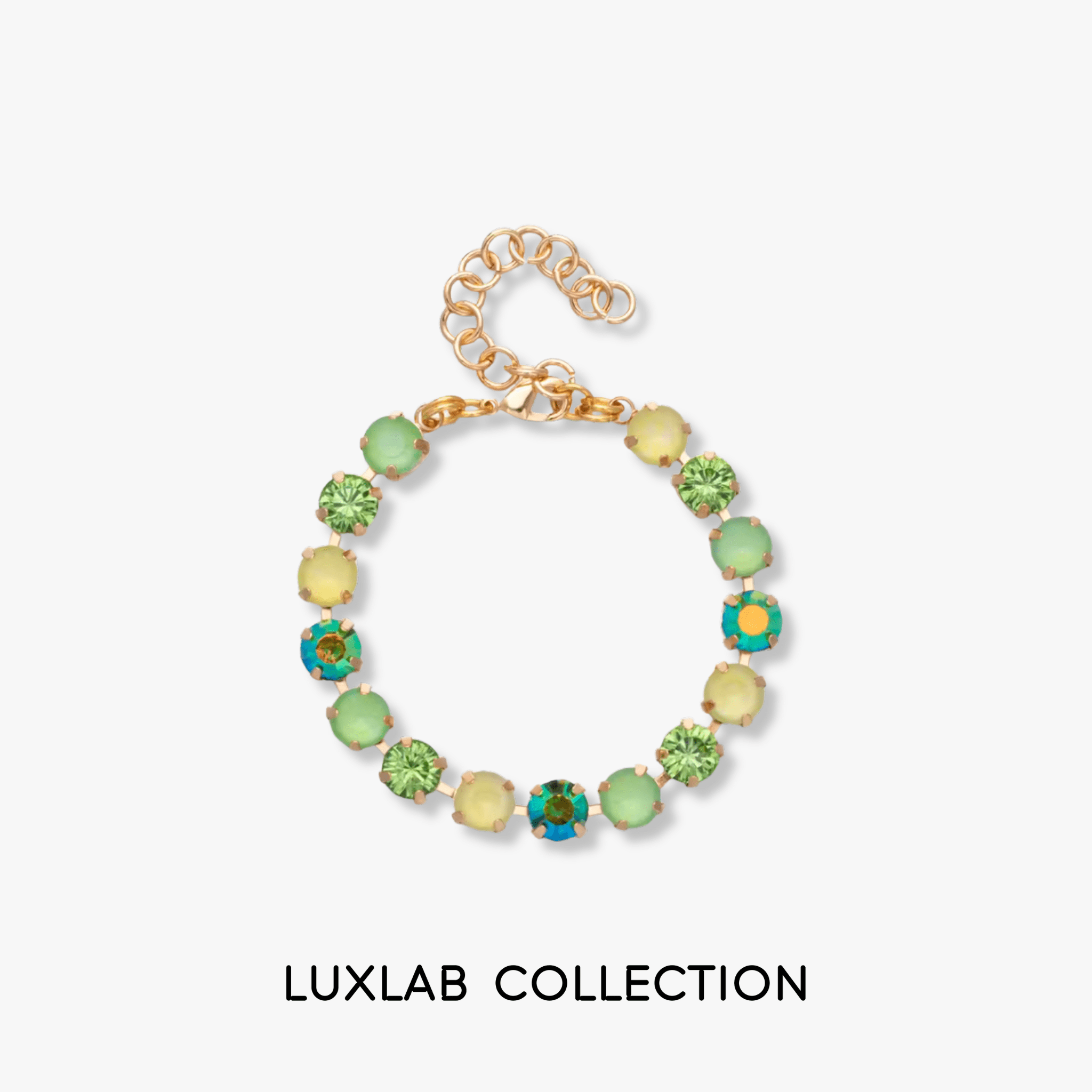 Bracelet Lime Luxe – Acier inoxydable doré & cristaux verts - Luxlab Collection