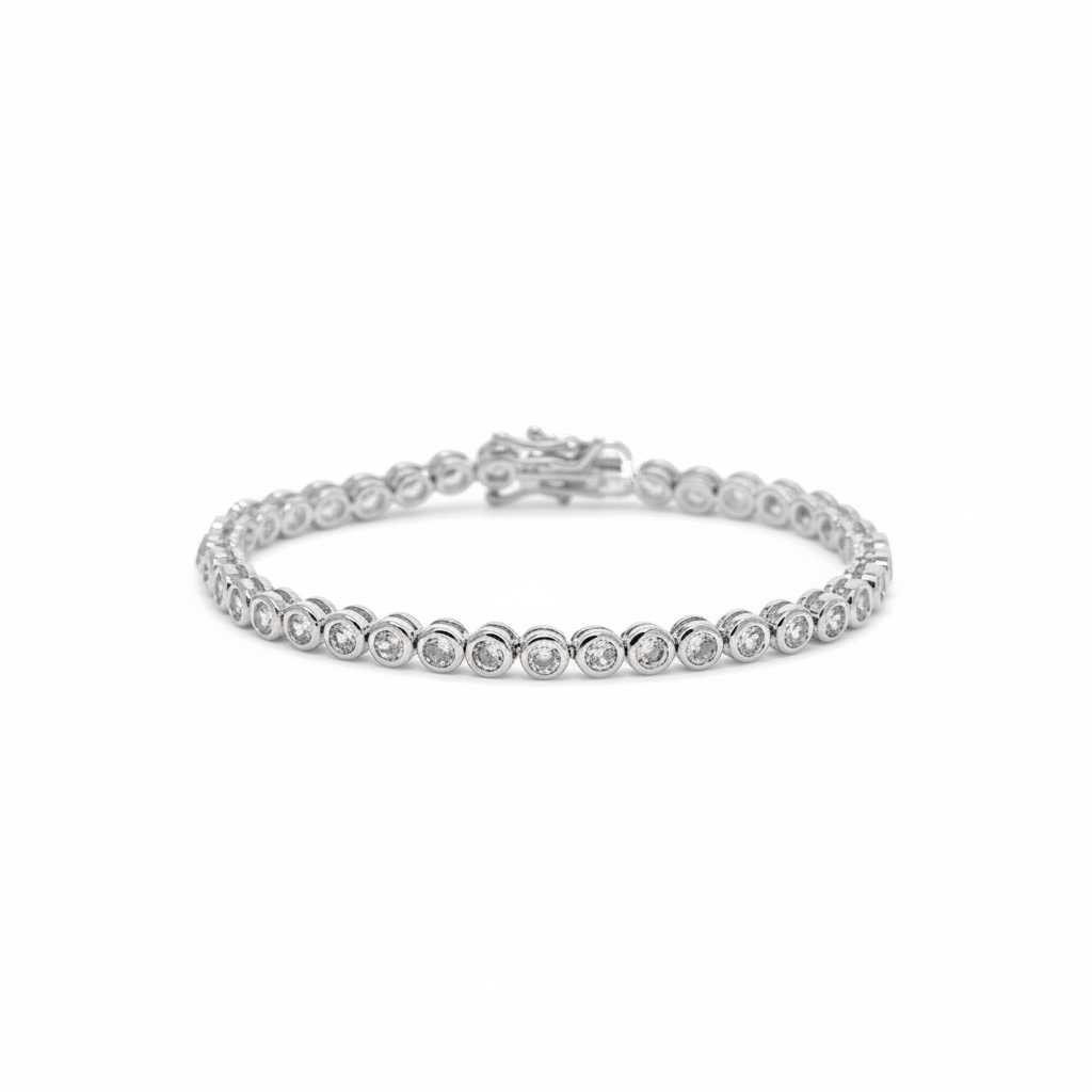 Bracelet Tennis PRETTY en argent plaqué rhodium - Luxlab Collection