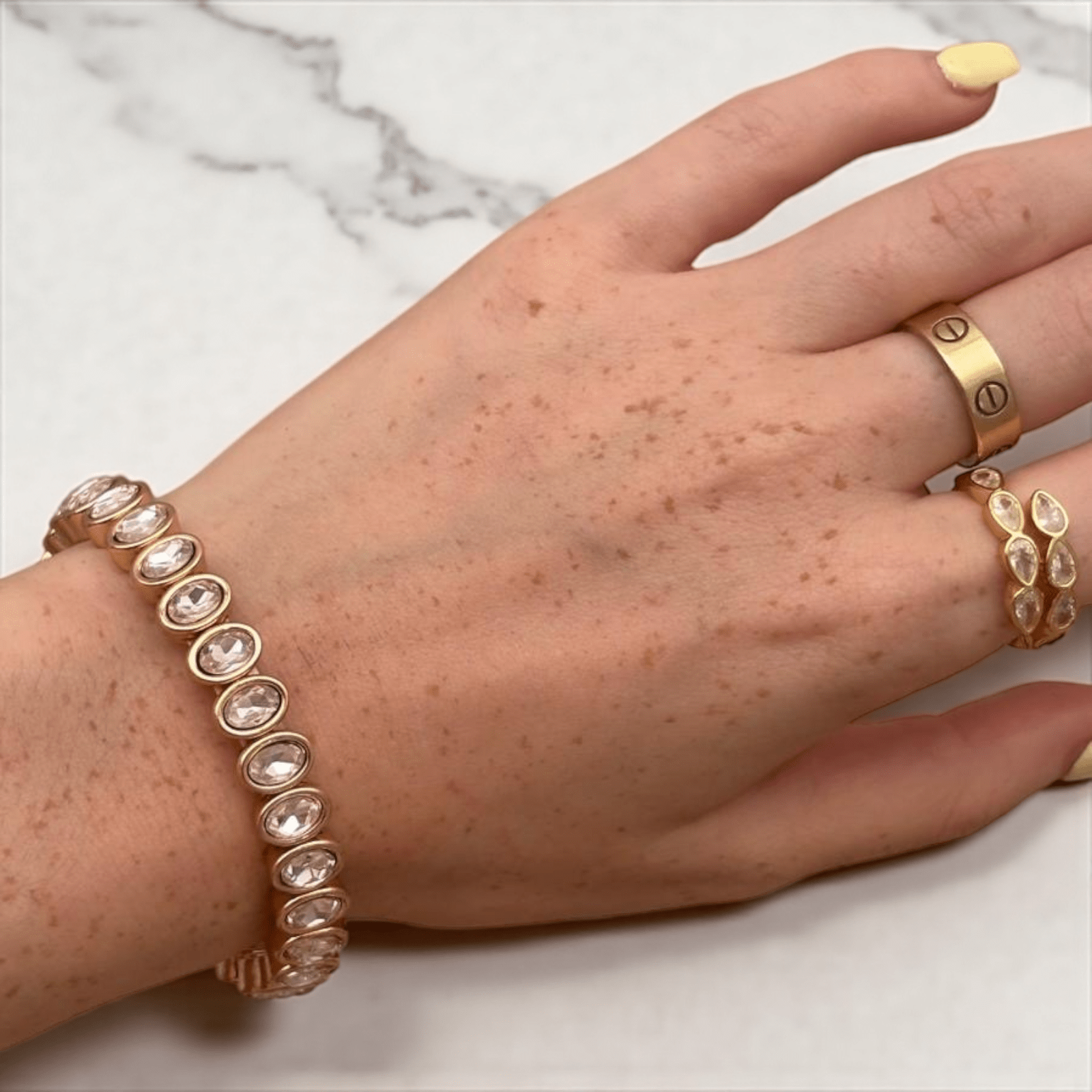 Bubble Gum Bracelet — Acier inoxydable & cristal rose - Luxlab Collection