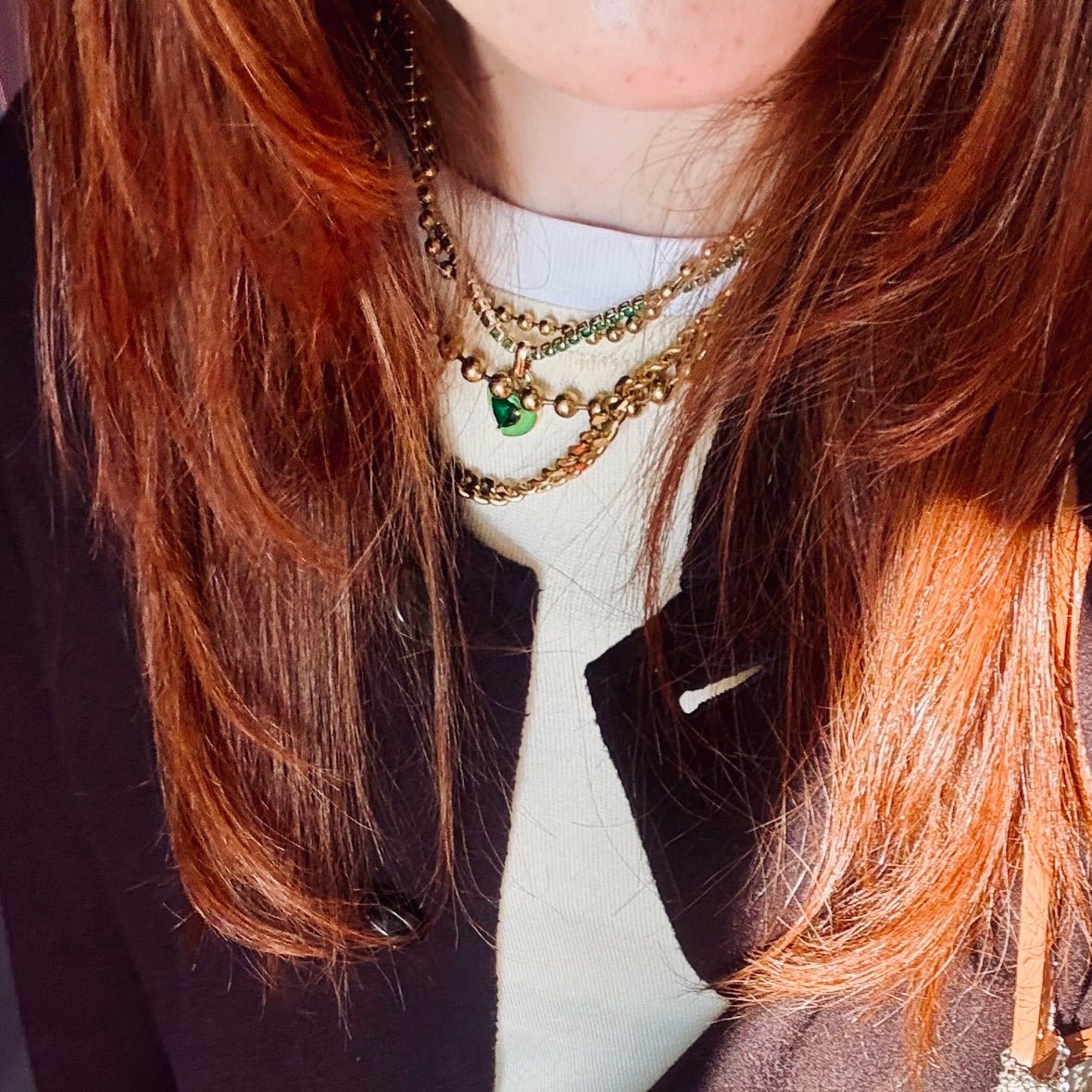 💚 Candy Heart Necklace – Matcha Edition | Collier cœur femme doré & zircon vert émeraude - Luxlab Collection