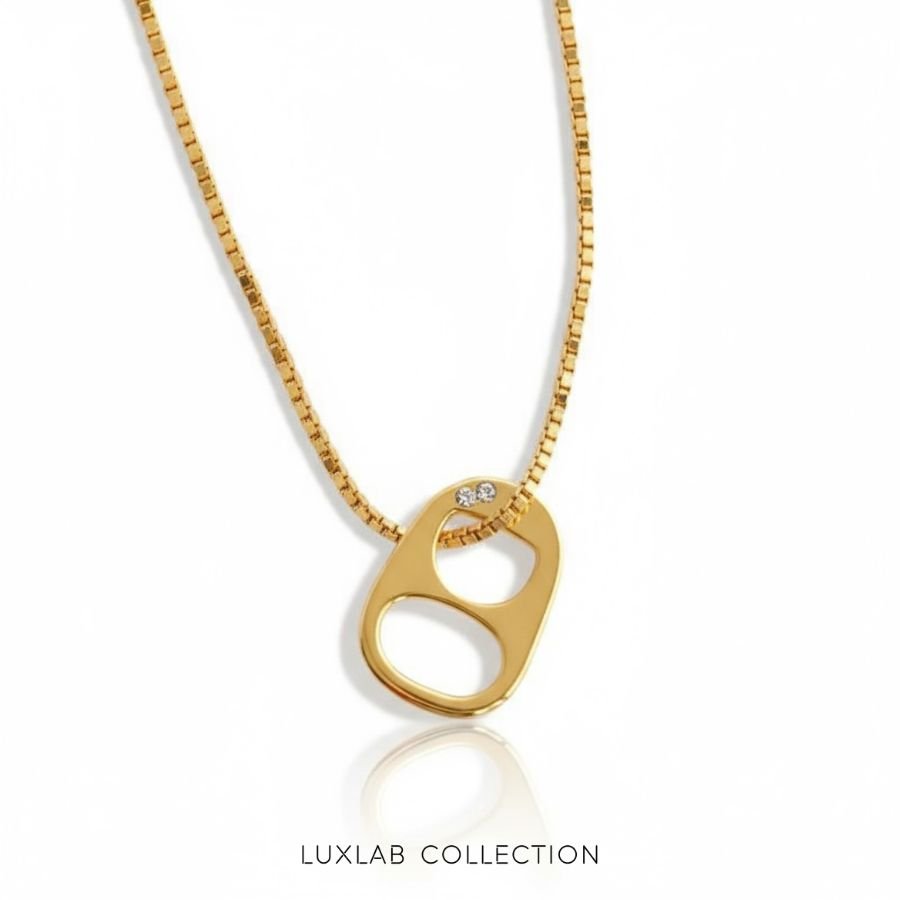 Collier Baddie Spark Gold — Laiton doré & oxyde de zirconium - Luxlab Collection