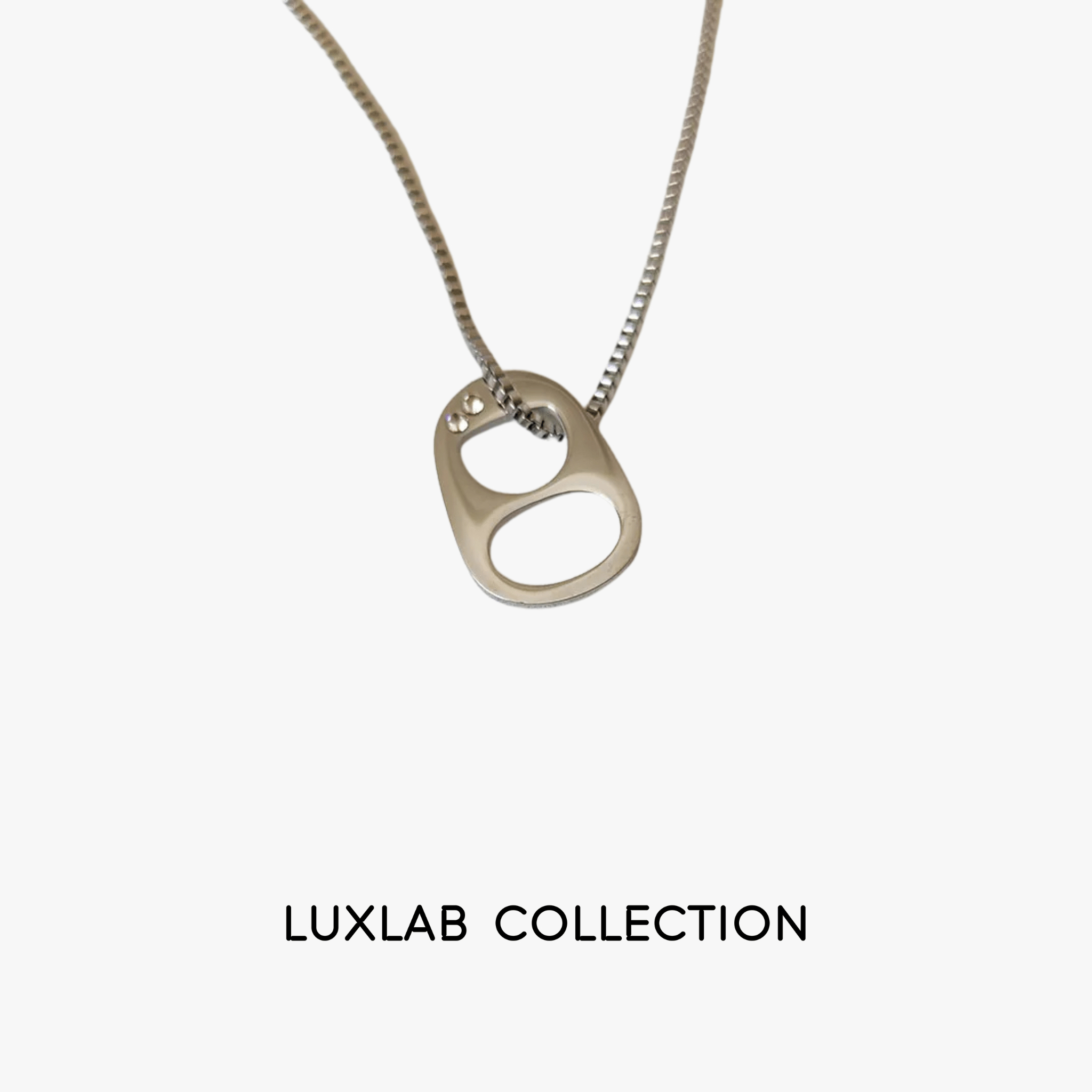 Collier Baddie Spark Silver - Laiton argenté & zircon - Luxlab Collection