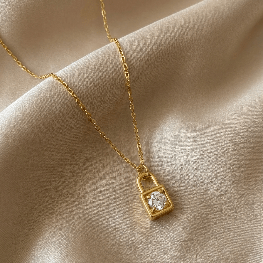 Collier Cadenas YOURS Gold - Argent plaqué or 18 carats et Oxyde de zirconium - Luxlab Collection