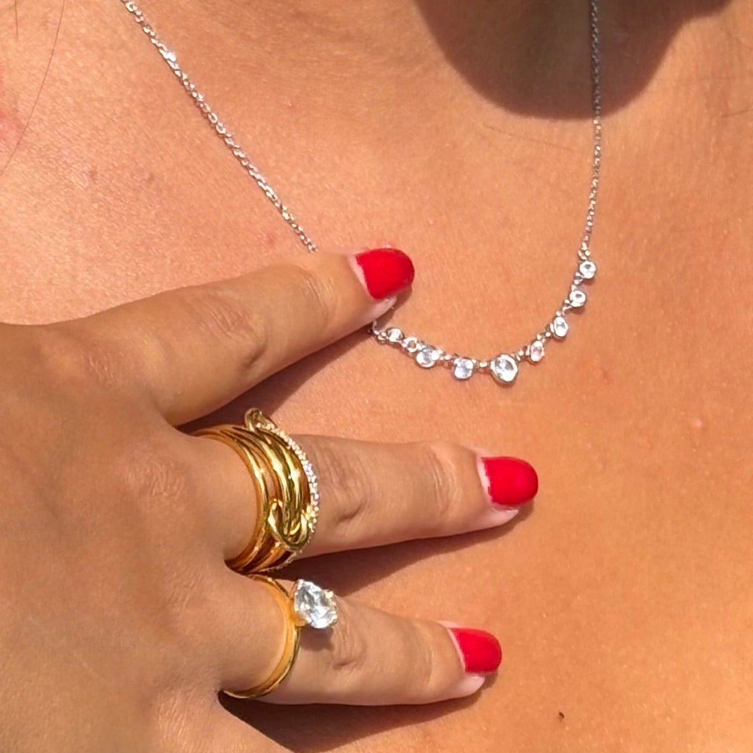 Collier ROMANCE en argent 925 rhodié – Collier fin 40 + 5 cm waterproof - Luxlab Collection