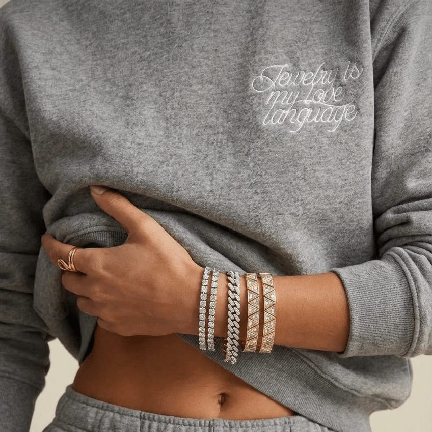 Jewelry is my love language — Sweatshirt brodé Luxlab Collection x Champagne Problem Club - Luxlab Collection