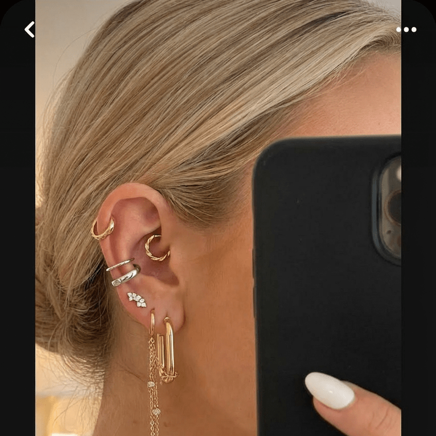 LUXLAB ICON SET — EAR STACK 5 PIÈCES EN ARGENT 925 PLAQUÉ OR 18K - Luxlab Collection