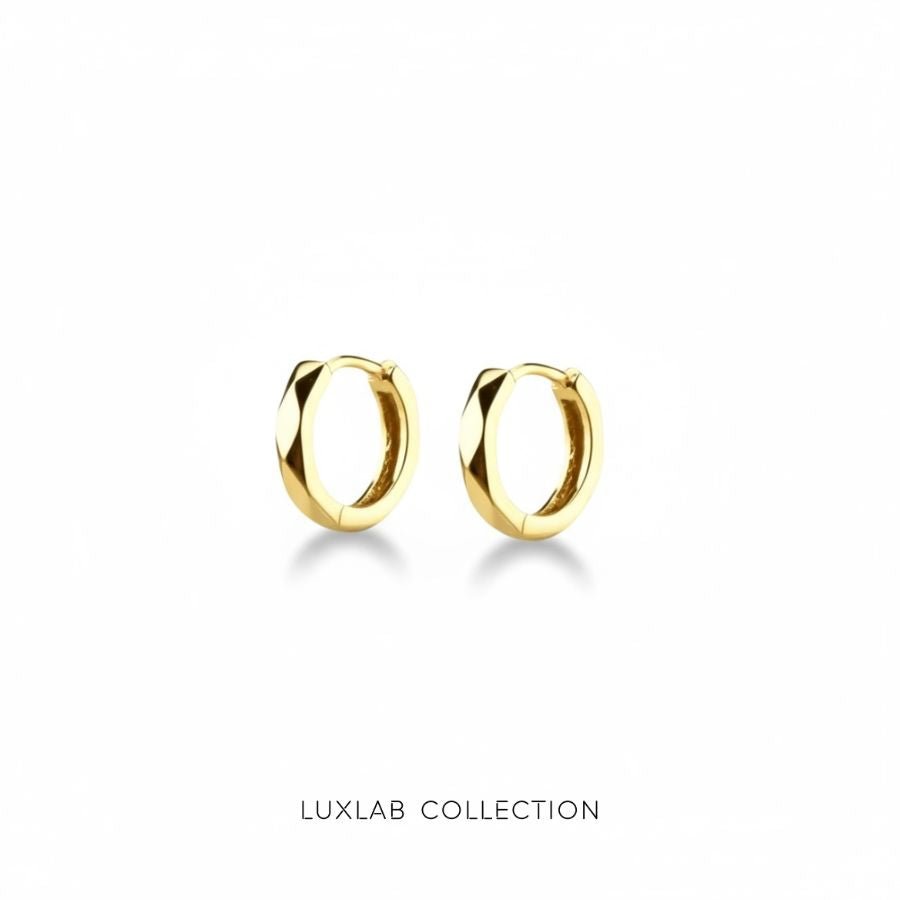 Mini - créoles ICON — Argent 925 plaqué or 18 carats (3 microns) - Luxlab Collection